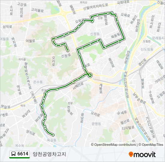 6614 bus Line Map