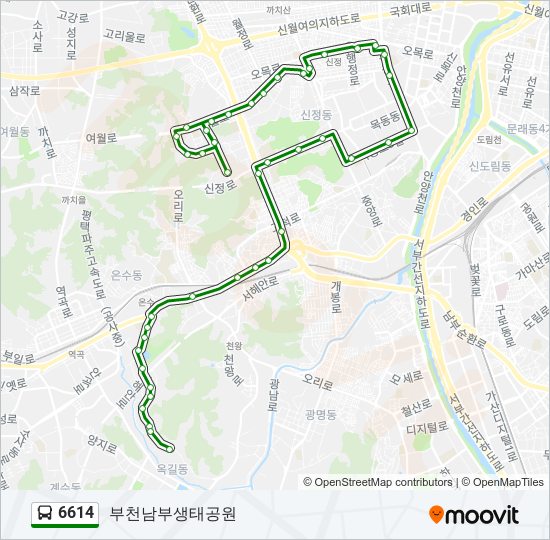 6614 bus Line Map