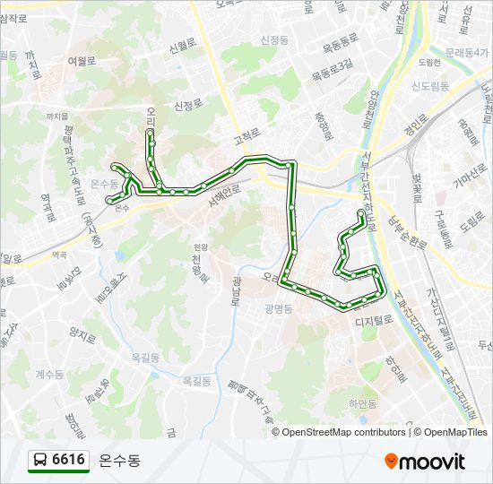 6616 버스 노선 지도