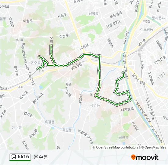 6616 버스 노선 지도