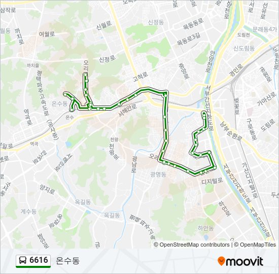 6616 Bus Line Map