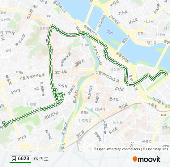 6623 버스 노선 지도