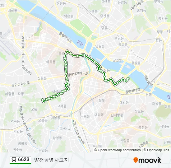6623 버스 노선 지도