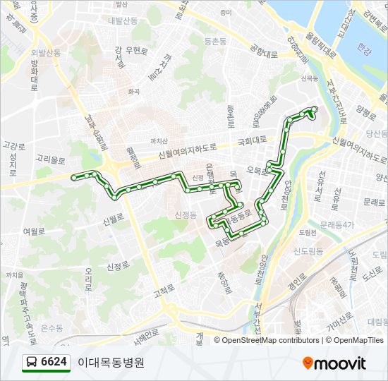 6624 버스 노선 지도
