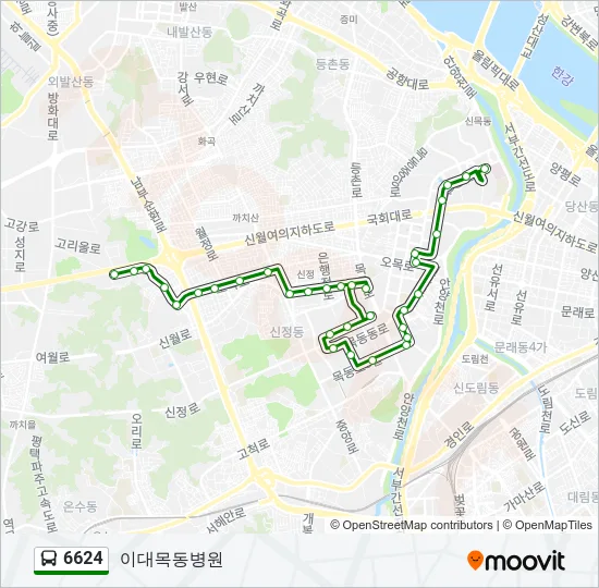 6624 버스 노선 지도
