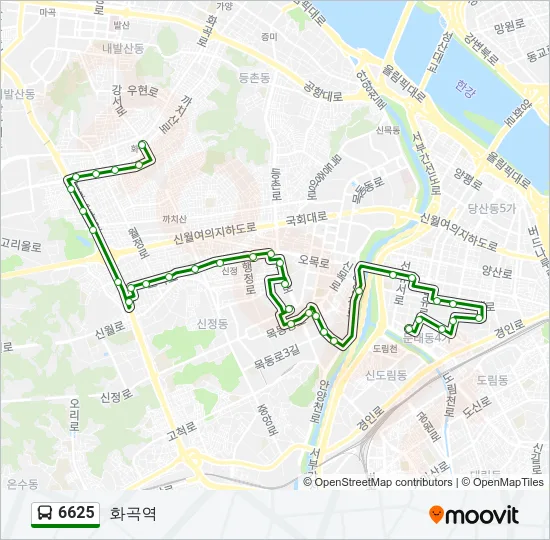 6625 버스 노선 지도