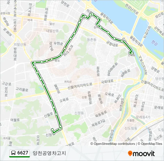 6627 버스 노선 지도