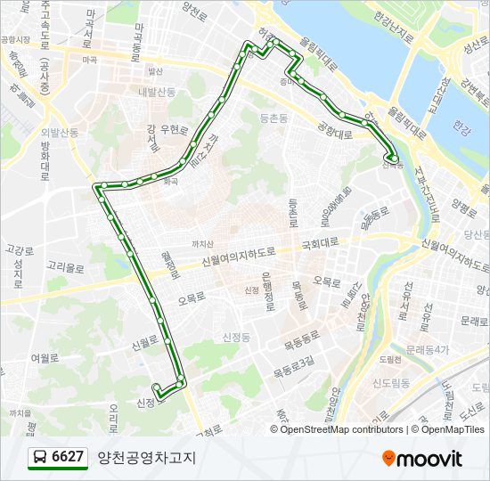 6627 bus Line Map