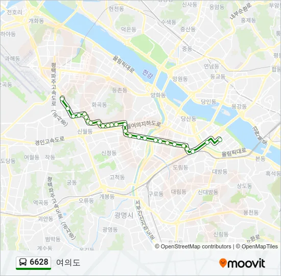 6628 버스 노선 지도