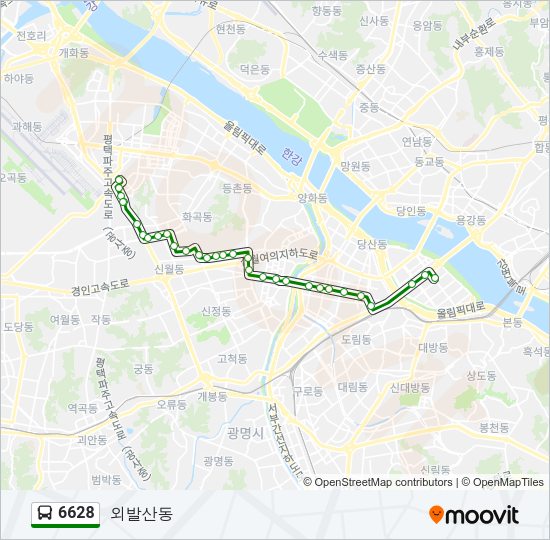 6628 버스 노선 지도