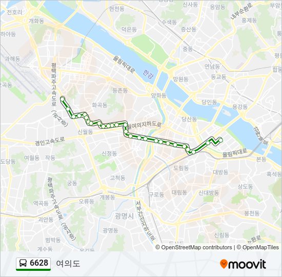 6628 bus Line Map