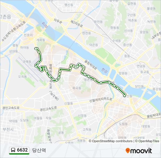 6632 버스 노선 지도