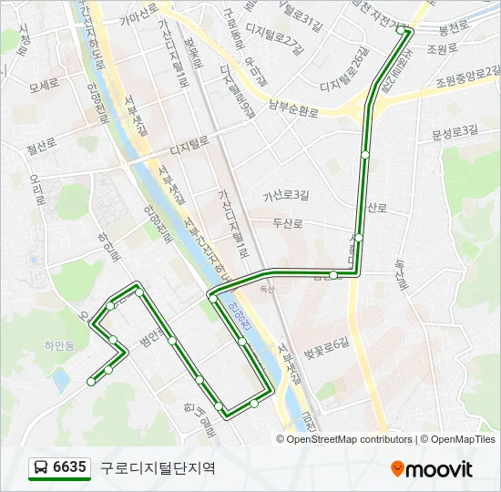 6635 버스 노선 지도