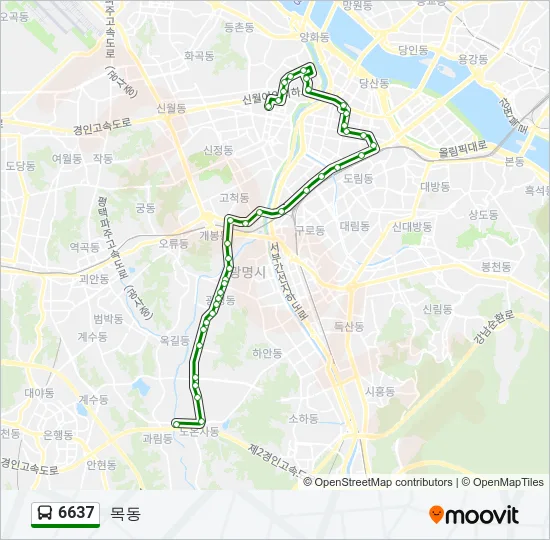 6637 버스 노선 지도