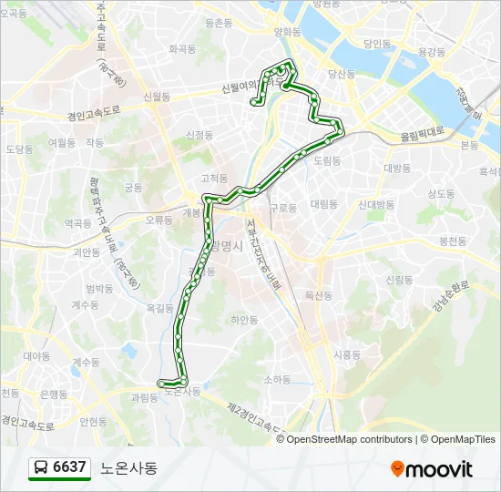 6637 버스 노선 지도