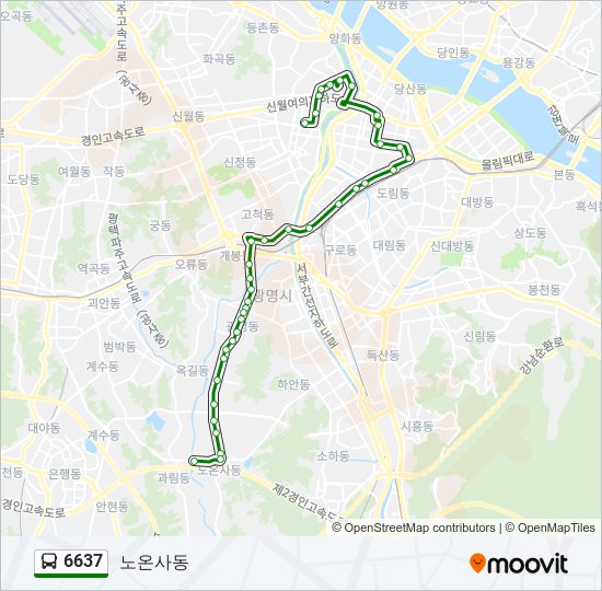 6637 bus Line Map