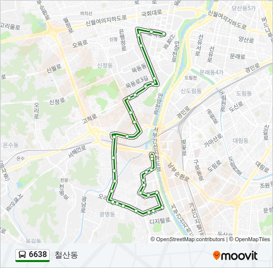 6638 버스 노선 지도