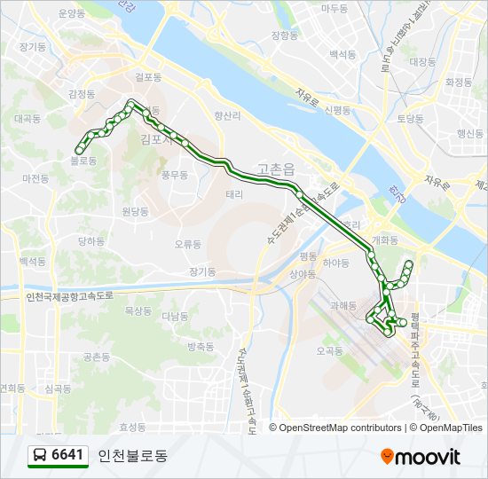 6641 버스 노선 지도