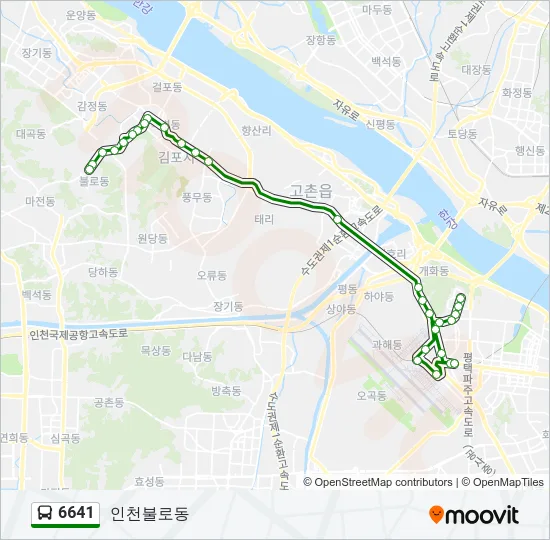 6641 버스 노선 지도