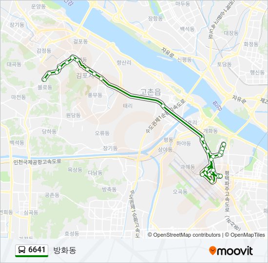 6641 버스 노선 지도