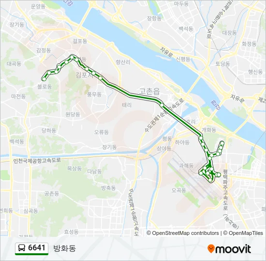 6641 버스 노선 지도