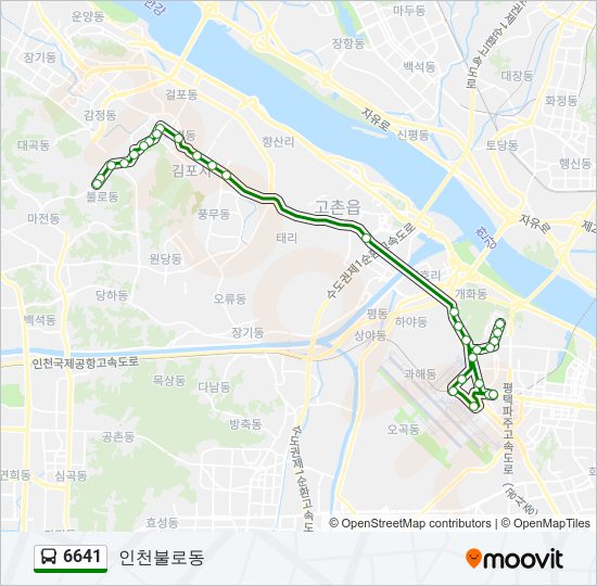 6641 bus Line Map