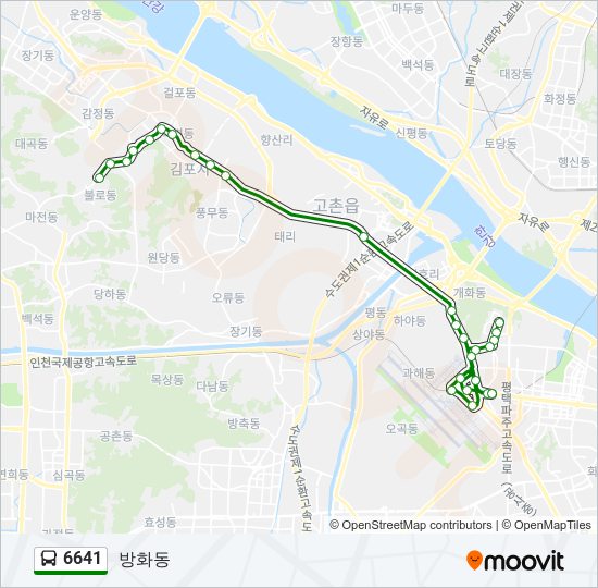 6641 bus Line Map