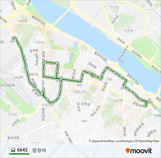 6642 버스 노선 지도