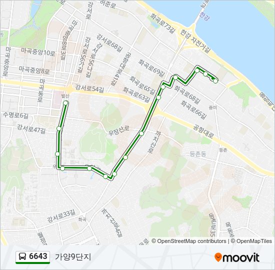 6643 버스 노선 지도