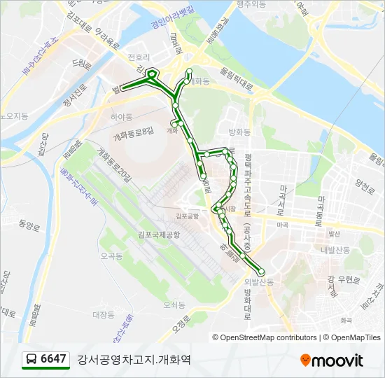 6647 버스 노선 지도