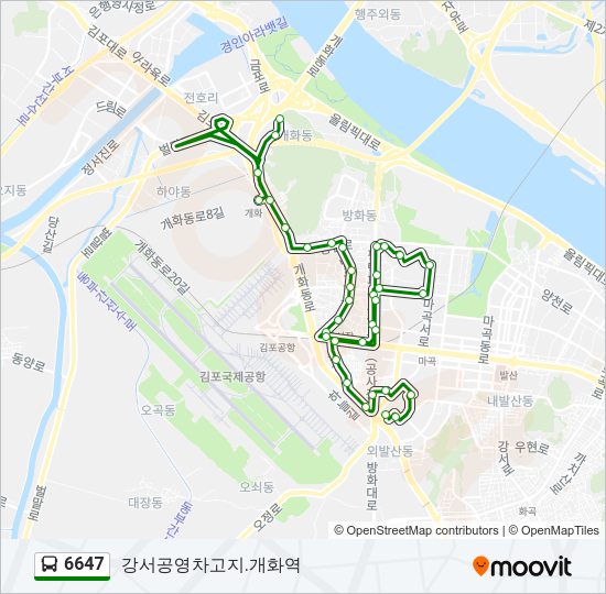6647 버스 노선 지도