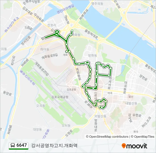 6647 버스 노선 지도