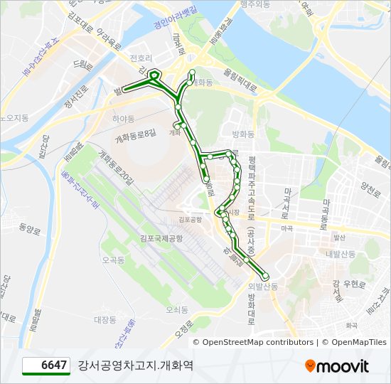 6647 bus Line Map