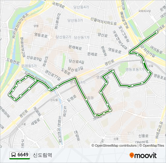6649 bus Line Map