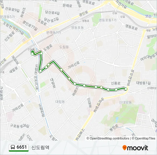 6651 Bus Line Map
