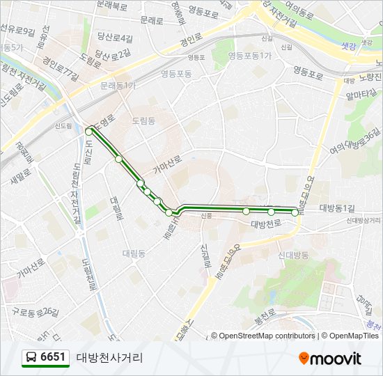 6651 버스 노선 지도