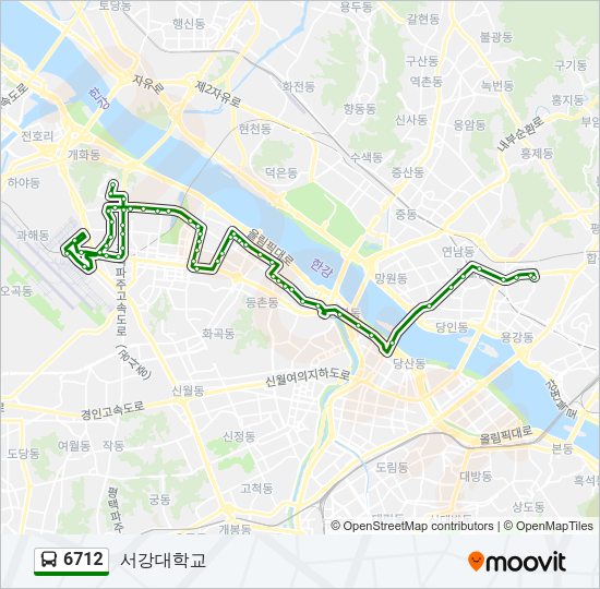 6712 버스 노선 지도