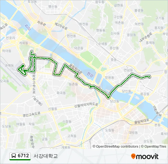 6712 버스 노선 지도