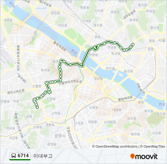 6714 버스 노선 지도