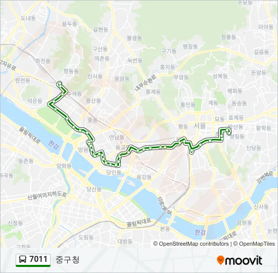 7011 Bus Line Map