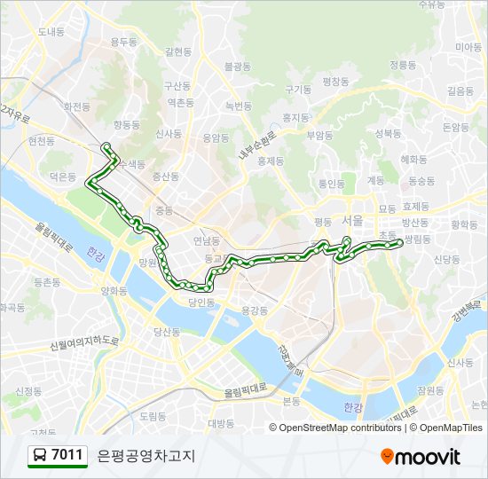 7011 bus Line Map
