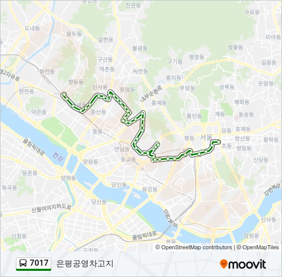 7017 버스 노선 지도