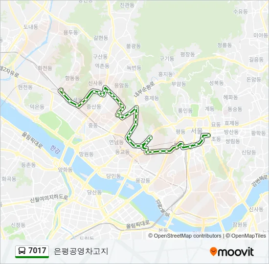 7017 버스 노선 지도