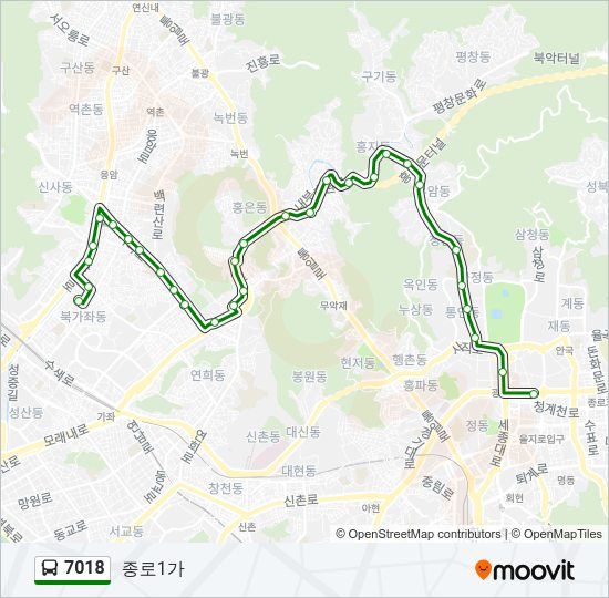 7018 버스 노선 지도