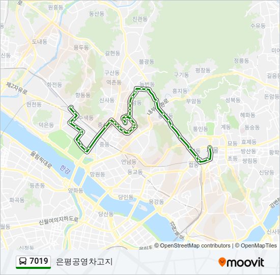 7019 버스 노선 지도