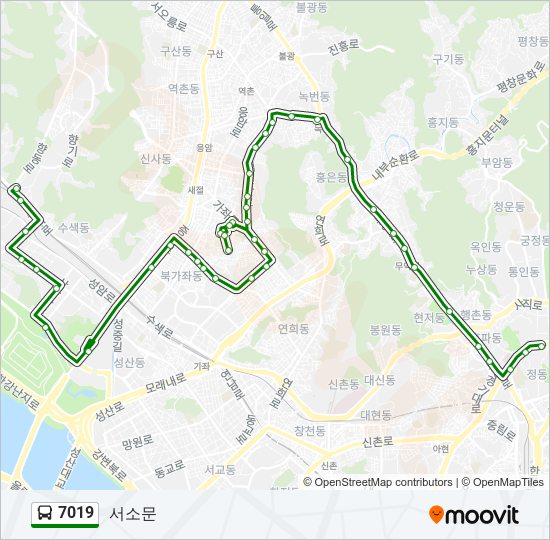 7019 bus Line Map