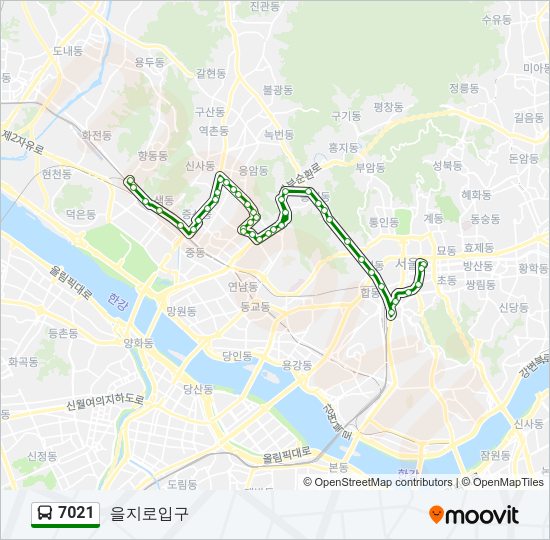 7021 버스 노선 지도