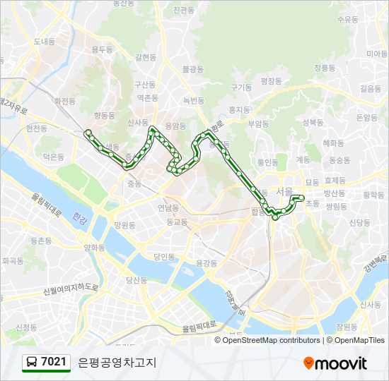 7021 버스 노선 지도