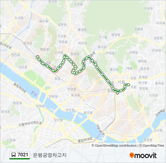7021 bus Line Map