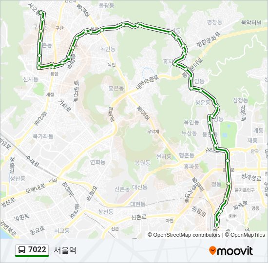 7022 버스 노선 지도